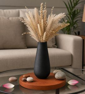 Vase à fleurs très remarquable, couleur noire, décoration d'intérieur, décoration de table, décoration de salle à manger, cadeau de déménagement, article disponible - Product Image 3