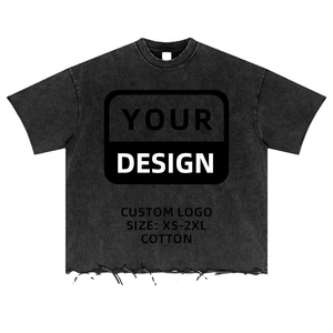 Camiseta de algodón 100% de alta calidad para hombre, ropa de calle de 350gsm, venta al por mayor, camisetas de punto de algodón de alta calidad personalizadas para hombre - Product Image 1