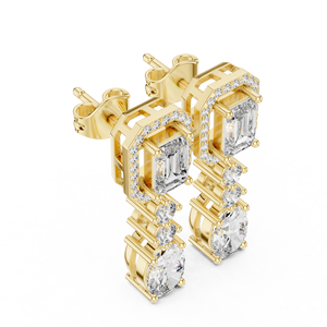 Exclusivos pendientes con diamantes cultivados en laboratorio de corte mixto, engastados en oro blanco de 18 quilates, ideales para fiestas, eventos glamurosos y regalos de lujo para mujeres. - Product Image 6