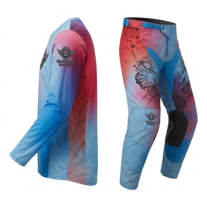 Conjunto de Pantalones y Jersey de Motociclismo Guruna Z Rojo Unisex de Poliéster/Algodón, Ropa de Motociclismo Transpirable, Impermeable, Resistente al Viento y de Secado Rápido - Product Image 4