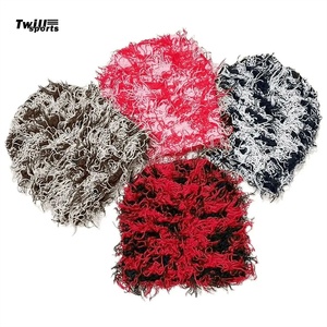Bonnet en tricot duveteux bonnet crâne épais chaud hiver logo personnalisé bonnet pour unisexe - Product Image 1
