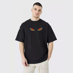 Camiseta de Verano para Hombre de Alta Calidad, Suave y Cómoda, Tejida, de Secado Rápido, Transpirable, Corte Regular, con Logotipo Personalizado y Estampado de Ojos - Product Image 1