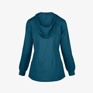 Nouveau design très demandé : Blouse de travail pour femme à col en V, multi-poches, avec cordon de serrage, manches longues, grandes tailles - Product Image 4