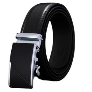 Ceinture en cuir de vachette pour homme, boucle automatique géométrique, 35 mm, style professionnel, OEM - Product Image 1