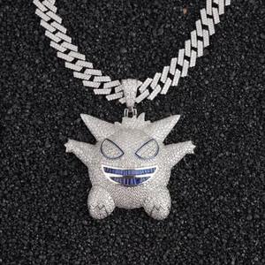 Collar con Colgante de Fantasma de Moissanita Personalizado, Chapado en Plata, Estilo Hip Hop, para Regalo de Fiesta - Product Image 2