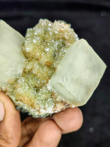 Natural Coating Calcite with Green Chalcedony <b>Crystal</b> <b>Cluster</b> Premium Mineral Specimen Healing Stone Collectible Display Quality - Product Image 4