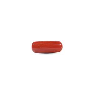 Handcrafted Synthetic Red Coral Oval Cabochon 7.2 Carat Loose Gemstone for Fine Jewelry - Product Image 1