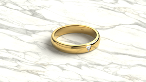 18K Gold Trillion Cut Diamond Flush Set <b>Triangle</b> Wedding Band Minimalist Promise Engagement Ring Unisex <b>Light</b>-Weight 0.15ct - Product Image 3