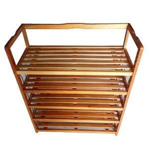 Scarpiera Semplice in Legno a 5 Ripiani per 6 Paia di Scarpe, Colore Legno Naturale - Product Image 2