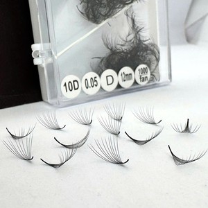 Extensions de cils pré-éventailées Volume Mega Base Pointue Noire 10D 12D 14D 16D 20D Courbure C/CC/D/M/L Cheveux Synthétiques - Product Image 2