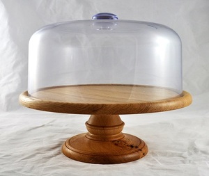 Commercial Eco-Friendly Wood Customizable Round Dessert <b>Server</b> and <b>Cake</b> Stand with Rotating Lid for Decorative Storage - Product Image 4