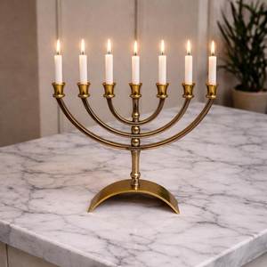 Elegant Iron Metal Menorah Candle Stand For Hanukkah Lighting Decorative Home Centerpiece Candle Holder - Product Image 6
