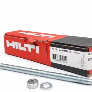 Varilla de Anclaje HI LTI HIT-V 5.8 M10X115 con Tuerca y Arandela, Anclajes de Acero Galvanizado, Fijaciones para Concreto, Anclaje para Construcción - Product Image 1