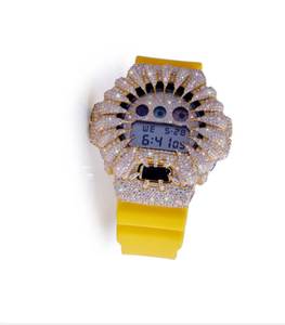 Reloj Digital con Diseño de Garra Helada Amarilla, con Piedras Preciosas, Correa de Silicona Unisex de Lujo, Esfera de 38 mm - Product Image 2
