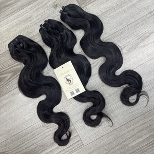 12A Grado Cuerpo rizado profundo Ondulado Negro Paquetes Cutículas completas Alineadas Cabello humano vietnamita de Vietnam - Product Image 5