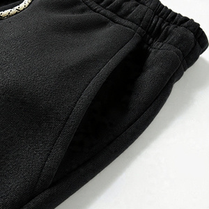 Ensemble de survêtement 2 pièces pour homme, couleur unie, sweat à capuche et pantalon ample, en molleton doux, tenue décontractée / Logo personnalisé disponible - Product Image 5