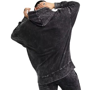 Customized Oversized Acid Washed Hoodie <b>Vintage</b> Screen Printed Thermal <b>Sweatshirt</b> 100% Cotton for Winter stylish quality - Product Image 5
