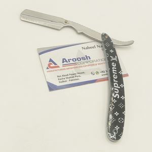 Maquinilla de afeitar de barbero de acero inoxidable manual profesional al por mayor con logotipo personalizado - Product Image 6