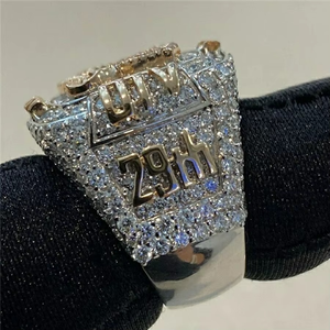 Hiphop Jewelry Customized Real VVS Moissanite Diamond 925 Silver White Gold Iced Out <b>Custom</b> Name <b>Rings</b> Personalized for Man - Product Image 5