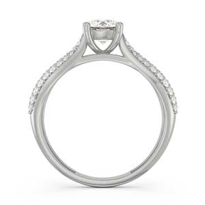 Luxury IGI Certified Moissanite <b>Solitaire</b> <b>Ring</b> Triple Row Pave Diamond Band 925 Sterling <b>Silver</b> Elegant Women's Wedding - Product Image 4