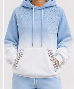 Sweat à capuche personnalisé pour homme, effet délavé, impression DTG, haute qualité, en molleton bouclette, style streetwear vintage, effet vieilli, zippé, avec strass - Product Image 1
