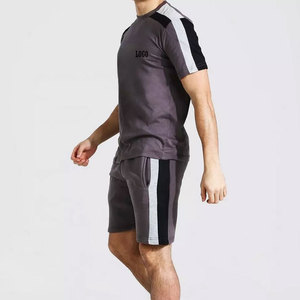 Ensemble de t-shirts ajustés pour homme personnalisés, 100% coton, respirant, deux pièces pour homme, impression en relief, nouvelle arrivée, ensembles de shorts de sport - Product Image 3