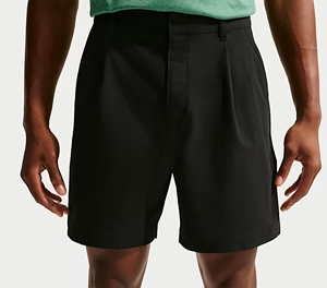 Shorts Bermuda noirs pour hommes, taille haute, en tissu Oxford uni, respirants, style décontracté avec poches et fermeture boutonnée - Product Image 3