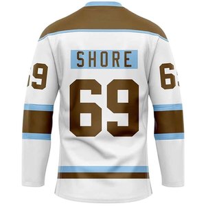 Maillot de hockey de sublimation de haute qualité, uniforme de hockey sur glace personnalisé pour équipe, en coton/fibre de bambou, anti-UV, broderie 3D pour homme, séchage rapide - Product Image 3