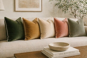 Housse de coussin carrée en velours de coton de luxe, motif géométrique vintage, faite à la main, écologique, amovible, lavable et personnalisable - Product Image 4