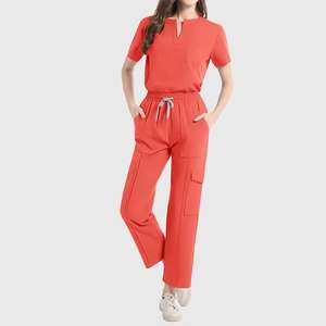 Tenues médicales personnalisées : Blouse d'infirmière à manches courtes, ensemble de blouses médicales extensibles et ajustées - Product Image 2