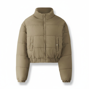 Blousons d'hiver chauffants personnalisés pour femmes, en maille brillante et respirante, avec décoration de lettres, en nylon, fabricant OEM/ODM - Product Image 1