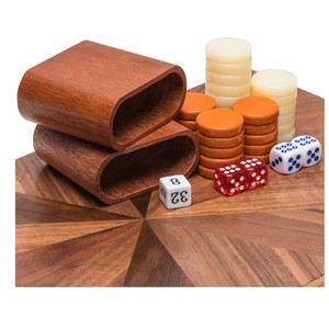 Jeu de backgammon de luxe en bois, ensemble de backgammon pliable en bois pour voyage, jeu de stratégie, vente en gros personnalisée pour adultes - Product Image 3