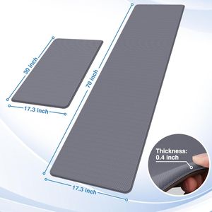 Set di Tappeti da Cucina, 2 Tappetini Antifatica Imbottiti, Tappetino Antiscivolo per Scrivania, Resistente all'Acqua - Product Image 3