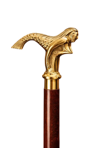 Canne de marche en bois avec tête de cheval en laiton antique, aide à la mobilité vintage pour gentleman, cadeau décoratif - Product Image 1