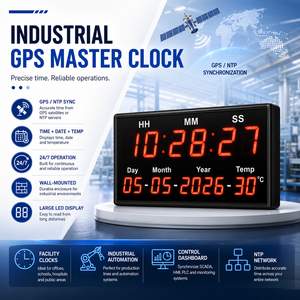 Industrial 14-Digit GPS NTP <b>LED</b> Master <b>Clock</b> with SCADA Monitoring - Product Image 1