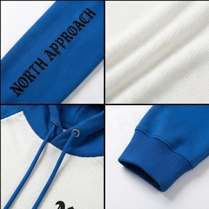 Sweat à capuche oversize pour homme North Approach, manches raglan, blanc et bleu, en coton French Terry, décontracté, pour l'automne, avec poche - Product Image 4