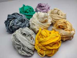 100% Eco-Friendly Eco-Friendly <b>Silk</b> Yarn Recycled Chiffon Dyed Raw Hand <b>Ribbon</b> for Macrame Knitting Art Craft Weaving Embroidery - Product Image 6