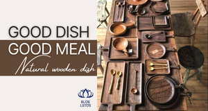 Décoration de vaisselle en bois personnalisée la plus écologique et vintage du Vietnam Lotus bleu - Product Image 3