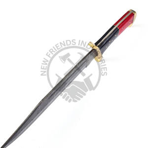 มีดโบวี่เหล็กดามัสกัสแบบปรับแต่งได้รุ่นใหม่ ด้ามไม้ คมกริบ เหมาะสำหรับตั้งแคมป์ เอาตัวรอด และล่าสัตว์กลางแจ้ง - Product Image 3