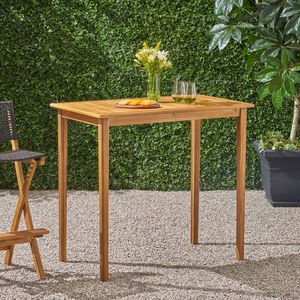 Tavolo da Bar Rettangolare Minimalista da Esterno in Legno di Acacia con Finitura Teak Categoria Prodotti Pavimenti in Bambù - Product Image 3