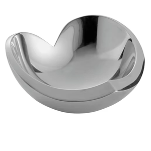 Bol de service en métal poli en forme de cœur, design minimaliste, compatible lave-vaisselle, pour la présentation des aliments, idéal pour offrir - Product Image 3