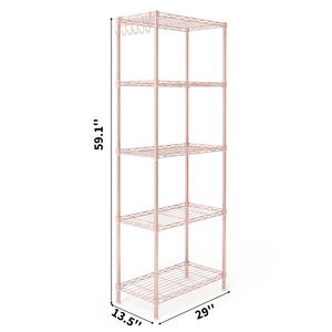 Scaffale Espositivo Regolabile a 5 Ripiani 54*29*150 in Ferro con Struttura Deformabile a Perno e Piedini Regolabili per Spazi Cucina - Product Image 4