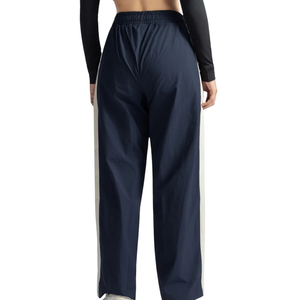 Pantalon Harem Taille Haute Femme Coupe Ample Longueur Cheville Couleur Unie Bande Latérale Élastique Décontracté Été - Product Image 2