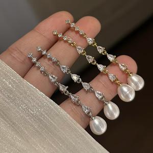 ต่างหูห้อยระย้า Hao Shi ดีไซน์หรูหรา พร้อมพู่ยาว ดีไซน์ทันสมัย ประดับด้วยไข่มุกน้ำจืด สำหรับ Xiaomi Pearl และลูกปัดรูปไข่ - Product Image 2