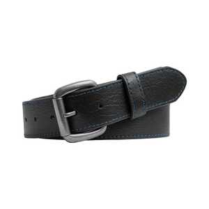 Cinturón de Cuero Genuino Negro con Hebilla Rectangular de Acero, Estilo Formal, Diseño Duradero de una Sola Pieza - Product Image 5