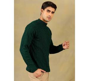 Pull en tricot d'hiver personnalisé pour homme |   Pull en tricot torsadé à col montant, disponible en marque privée, pull en tricot torsadé pour homme de haute qualité - Product Image 1