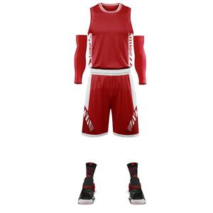 Custom Sublimated Basketball Uniforms <b>Red</b> Black Sleeveless Tank <b>Top</b> Shorts Set Moisture Wicking Eco-Friendly Anti-Bacterial - Product Image 3