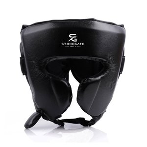 Protège-tête de boxe en cuir personnalisé, léger, respirant et réglable pour l'entraînement MMA et le kickboxing 2026 - Product Image 1