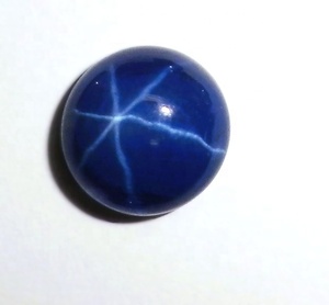 Zafiro Azul Estrella Redondo de 8x8 mm, 3.5 Quilates, Creado en Laboratorio, Cabujón Pulido con Efecto de Estrella de 6 Puntas, 4.5 mm de Altura, para Joyería - Product Image 2
