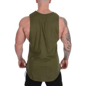 <b>Men's</b> Olive Green Sleeveless Tank Top O-Neck Solid Color Knitted Casual Wear Best Selling <b>Men's</b> <b>Singlets</b> Custom Lightweight - Product Image 2